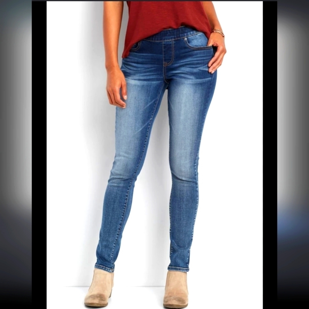 Maurices Denim Flex Jegging Skinny Jean Med Wash Distressed Premium Summer